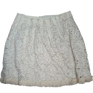 Rebecca Taylor | Cream Lace Crochet Skirt Sz 6